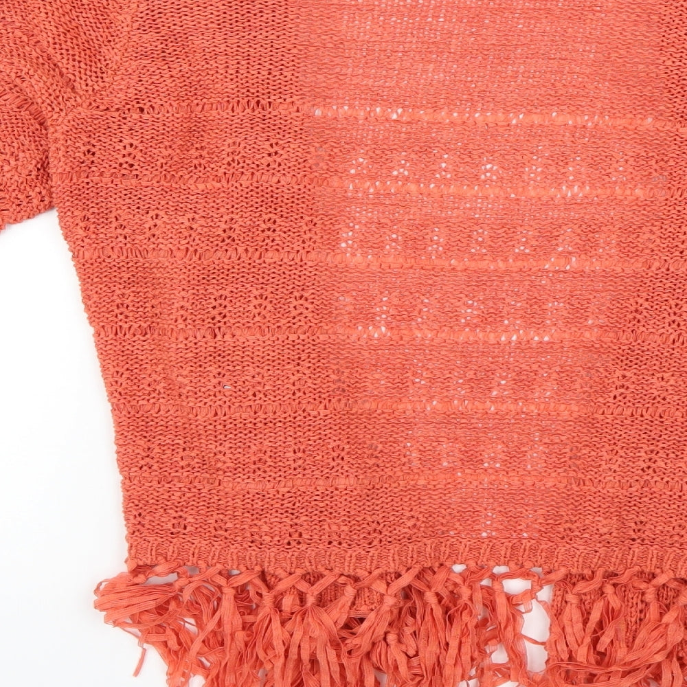 Womens UK Size 14 F&F Orange Cardigan Jumper