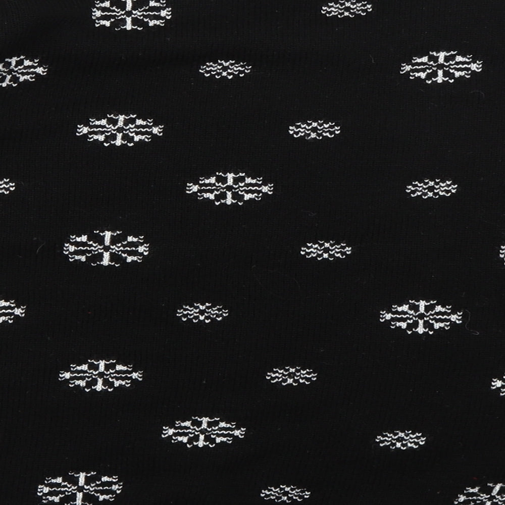 Internacionale Mens Black Geometric Pullover Jumper Size M - Christmas