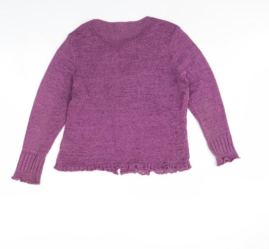 Donatella Maurizio Womens Purple Cardigan Jumper Size L