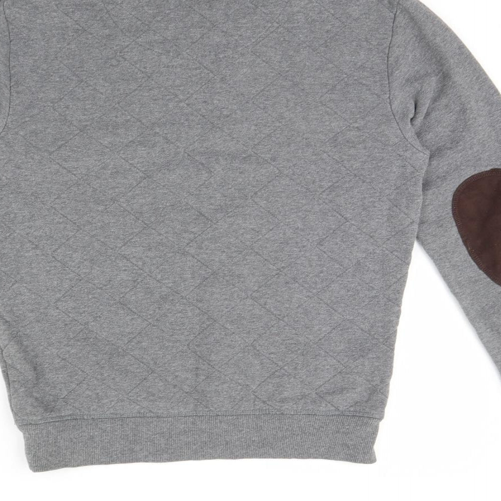 Blue Inc Mens Grey Pullover Jumper Size XS - Elbow pads