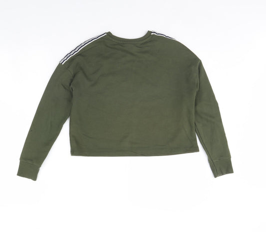 Preworn Girls Green Pullover Jumper Size 11 Years - Emoji