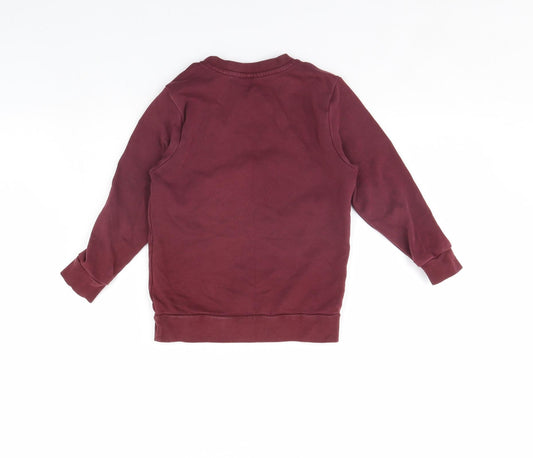 George Boys Red Pullover Jumper Size 5 Years