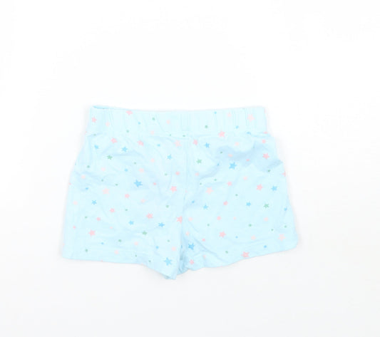 Marks and Spencer Girls Blue Geometric Cropped Trousers Size 12-18 Months