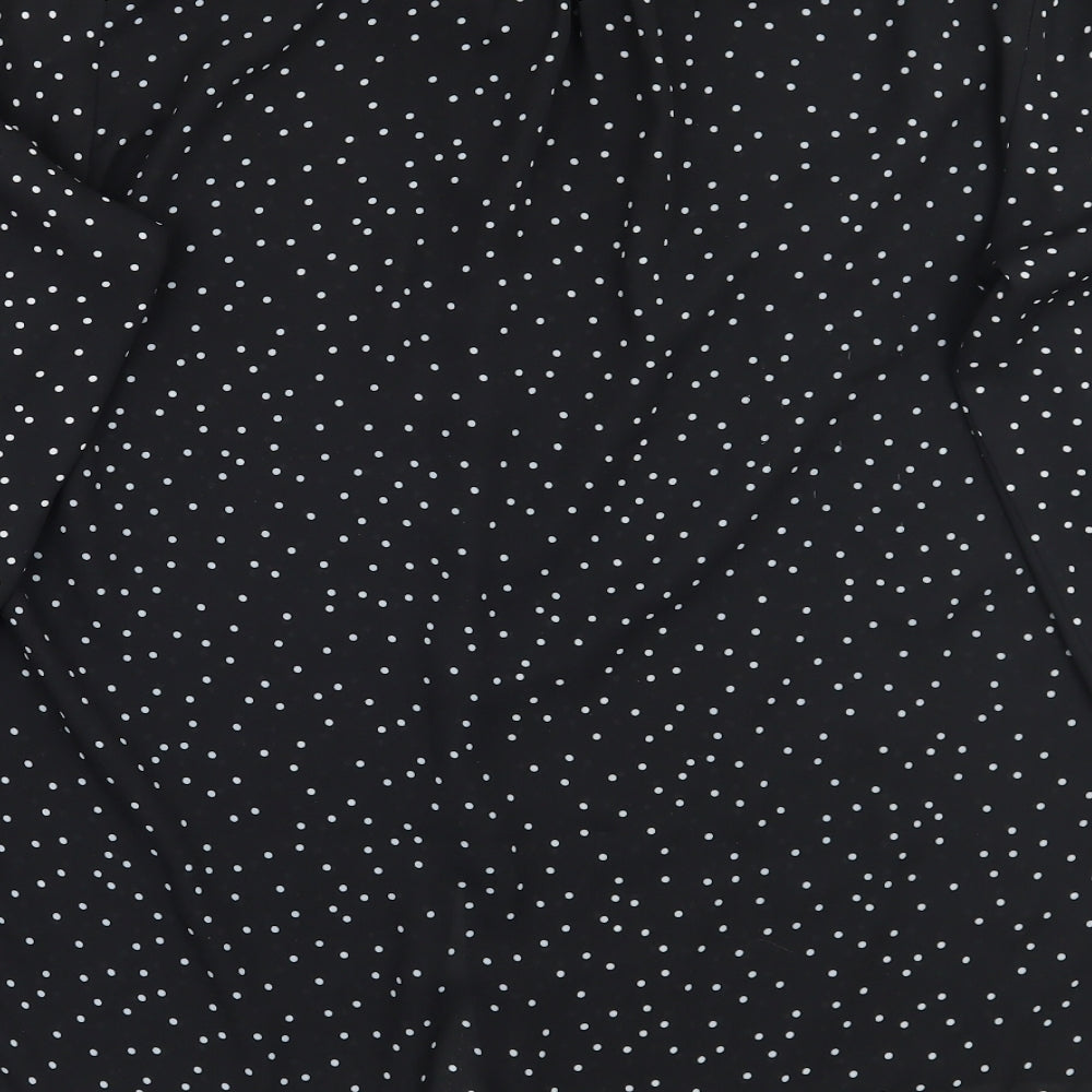 George Womens Black Polka Dot Basic Button-Up Size 12