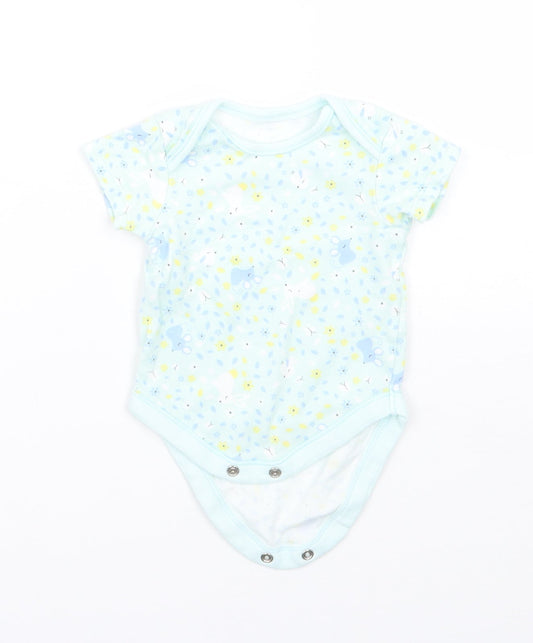 George Girls Green Floral Babygrow One-Piece Size 0-3 Months