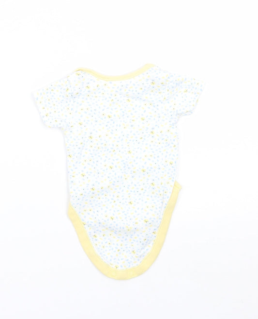 George Girls White Floral Babygrow One-Piece Size 0-3 Months