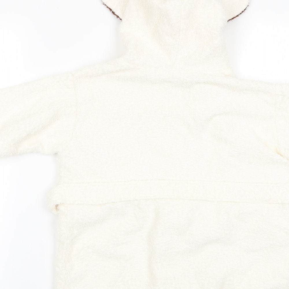 IRS Needs Boys Ivory Animal Print Gown Size 2-3 Years - Dog on pocket and ears on hood