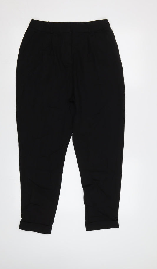 Womens UK Size 10 ASOS Regular Fit Dress Pants Black Trousers