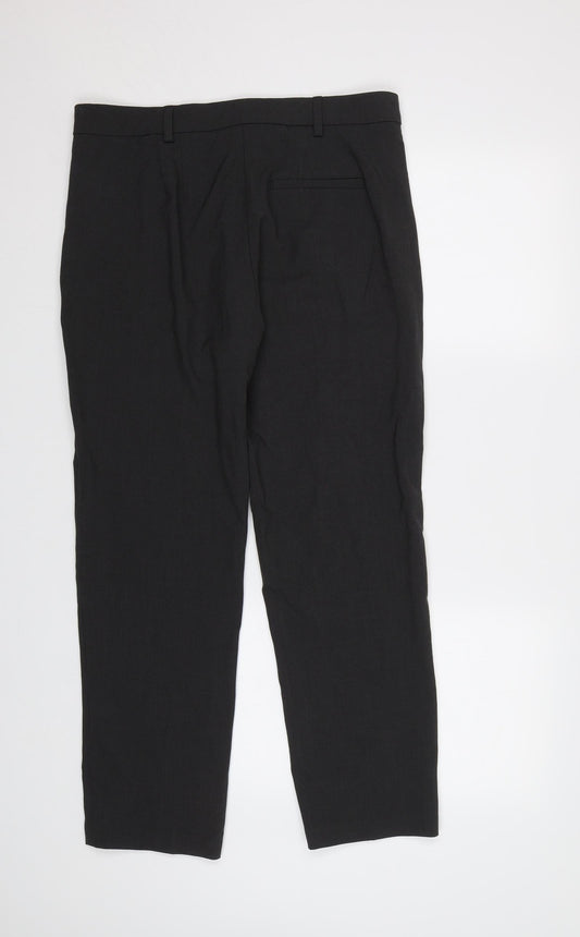 Womens UK Size 12 M&S Regular Fit Dress Pants Grey Trousers