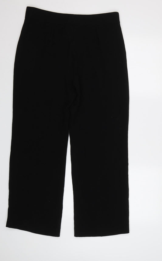 Womens UK Size 14 Gold Regular Fit Black Trousers