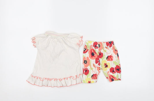 George Baby White Floral Pyjama Set Size 0-3 Months