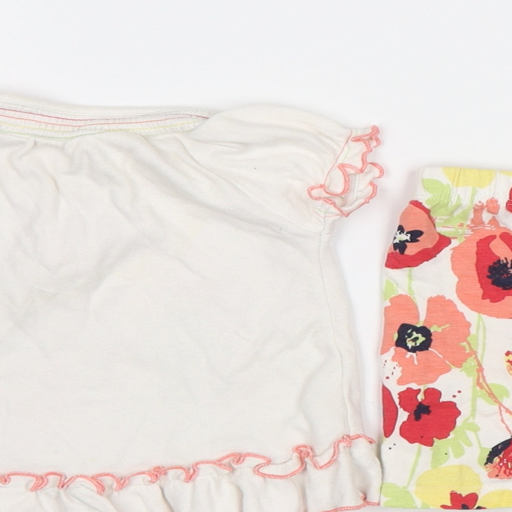 Brand and care label for George Baby White Floral Pyjama Set, size 0-3, Months