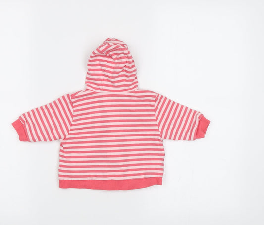 Mothercare Baby Pink Striped Full Zip Jumper Size 0-3 Months