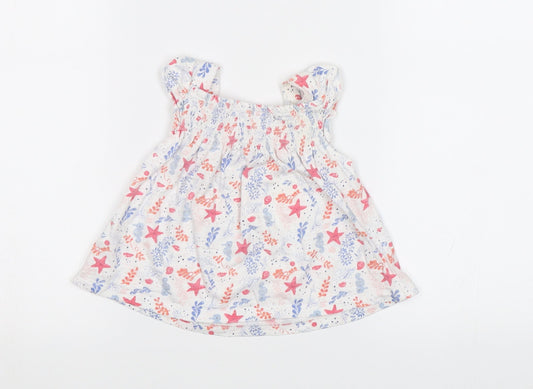 F&F Baby White Floral Tunic Blouse Size 3-6 Months