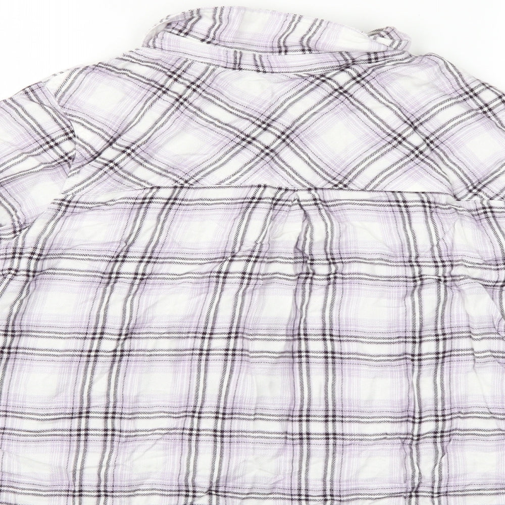 M&Co Womens Multicoloured Check Basic Button-Up Size 14