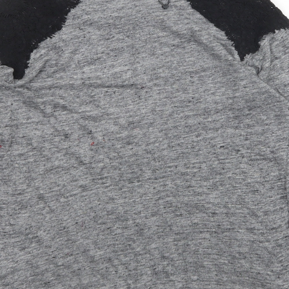 Womens UK Size M Zara Grey Basic T-Shirt