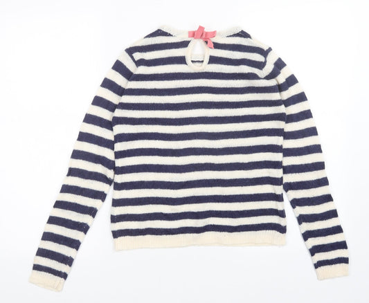 R Kids Girls Multicoloured Striped Pullover Jumper Size 12 Years