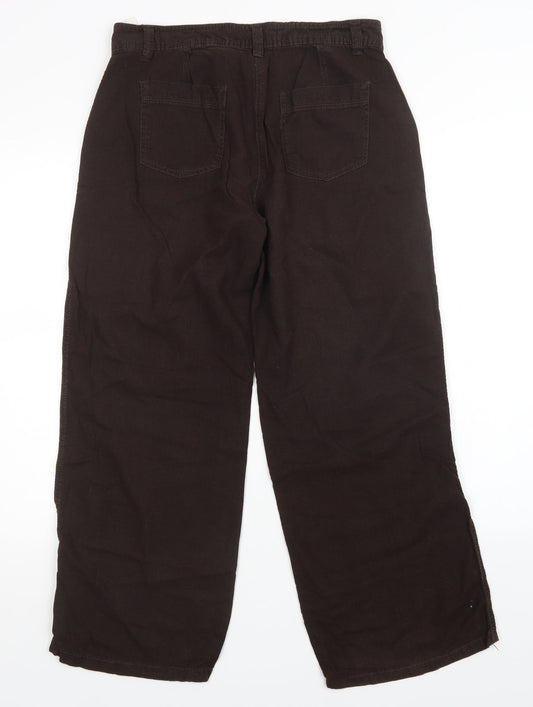 Womens UK Size 14 M&S Regular Fit Brown Trousers