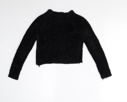 YD Girls Black Pullover Jumper Size 7-8 Years