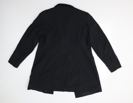 Soon Womens Blue Striped  Jacket Suit Jacket Size 18