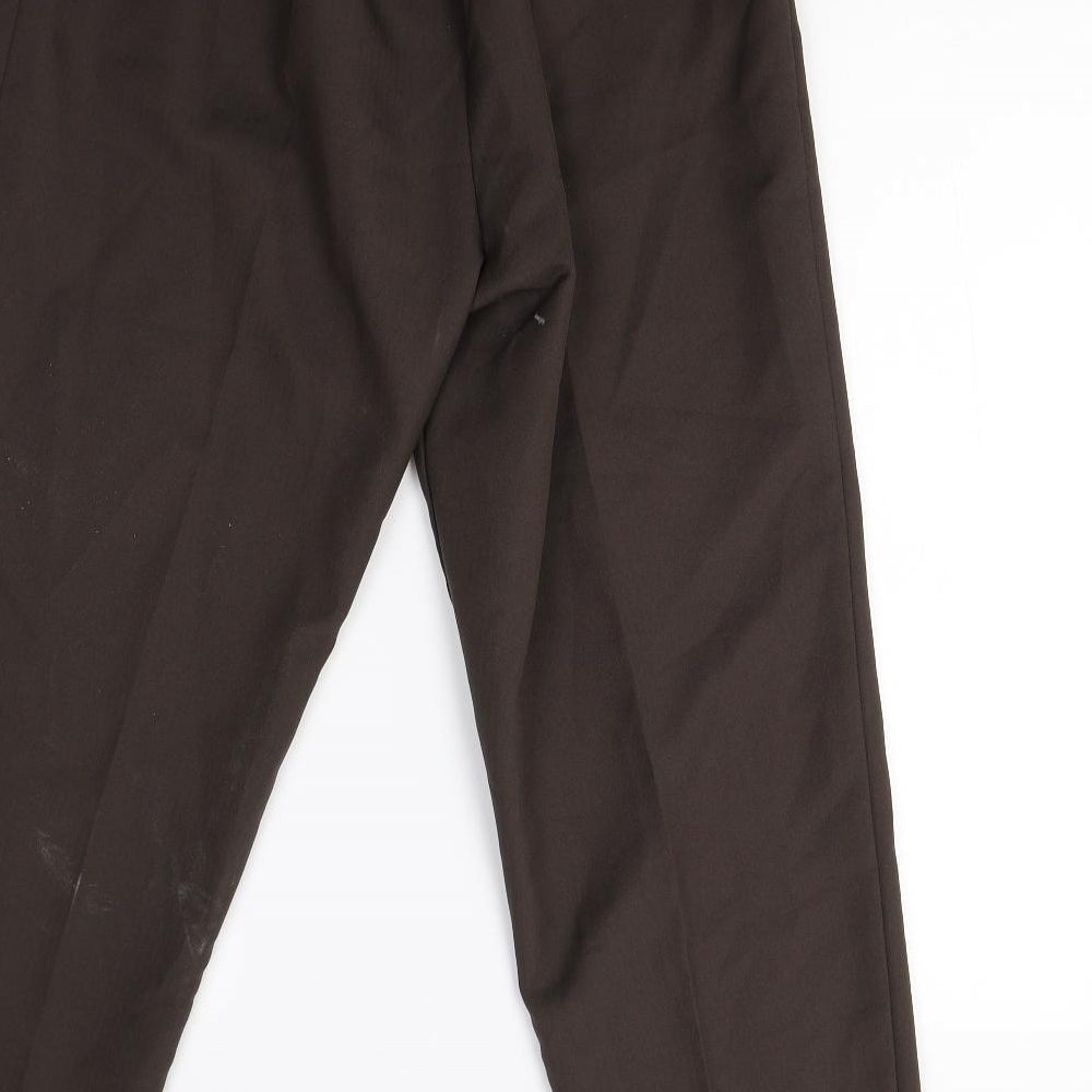 Womens UK Size 18 Preworn Regular Fit Brown Trousers