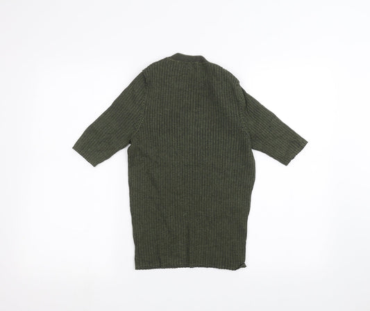 Womens UK Size 14 River Island Green Basic T-Shirt