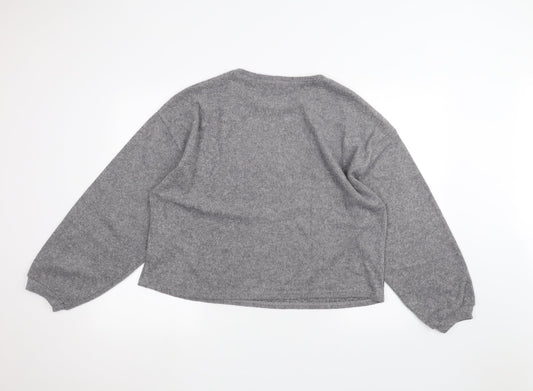 Womens UK Size L New Look Grey Pullover Jumper