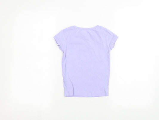 Gap Girls Purple Basic T-Shirt Size 6 Years