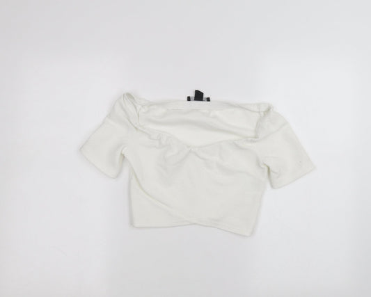 Womens UK Size 12 Atmosphere White Basic T-Shirt