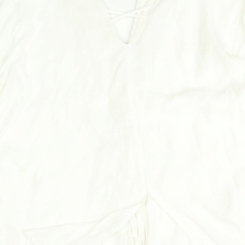 Womens UK Size 10 River Island White Button-Up