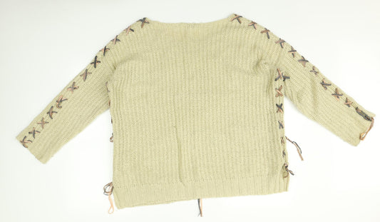 Womens UK Size 14 Miss Selfridge Beige Pullover Jumper