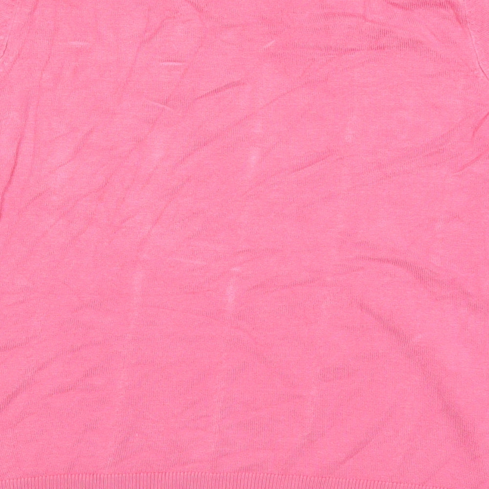 Womens UK Size 8 Marks Pink Basic T-Shirt