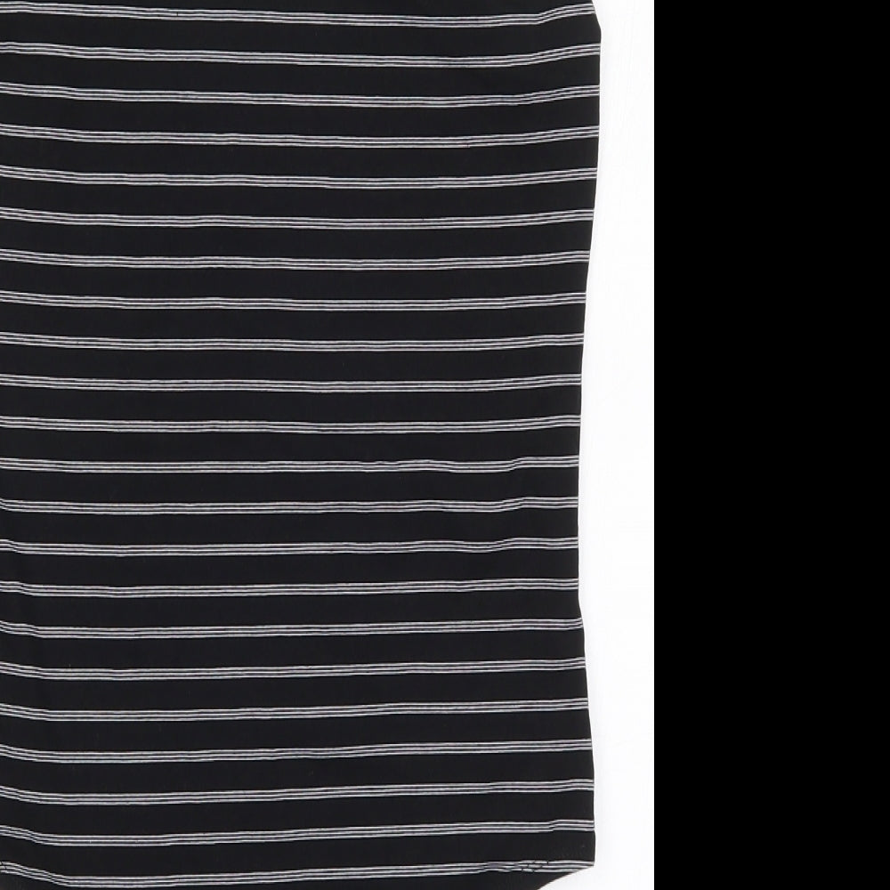 Primark Womens Black Striped Bodysuit One-Piece Size 14
