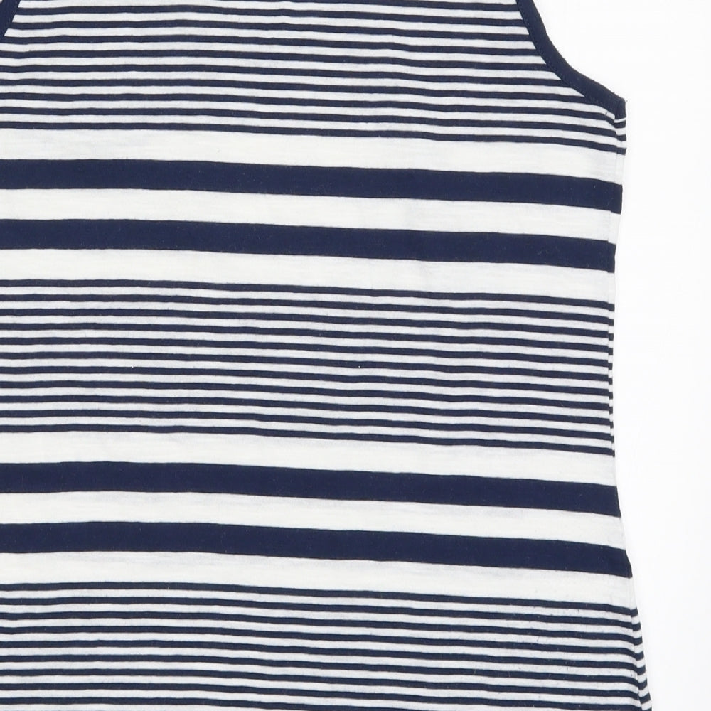 F&F Womens Blue Striped Basic Tank Size 12