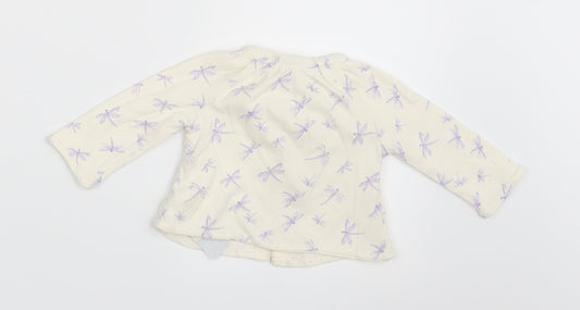 Gap Girls Ivory Animal Print Cardigan Jumper Size 0-3 Months