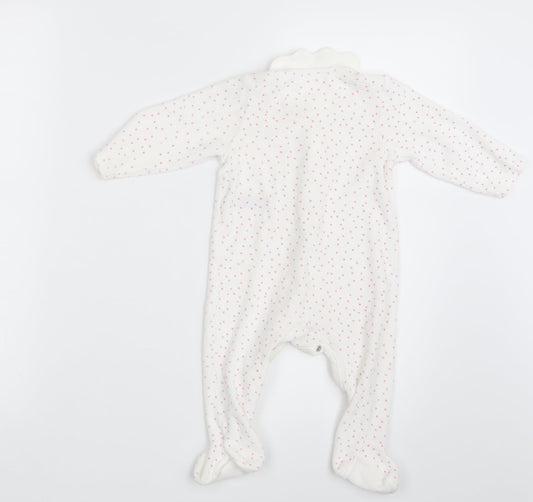 M&S Baby White Polka Dot Coverall One-Piece Size 6-9 Months