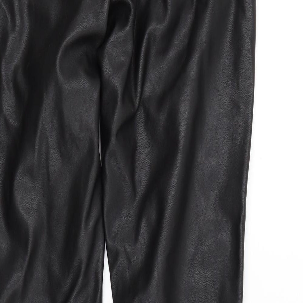 Womens UK Size 8 Preworn Regular Fit Black Trousers