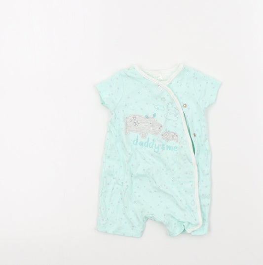 Mini Club Baby Green Colourblock Babygrow One-Piece Size Newborn