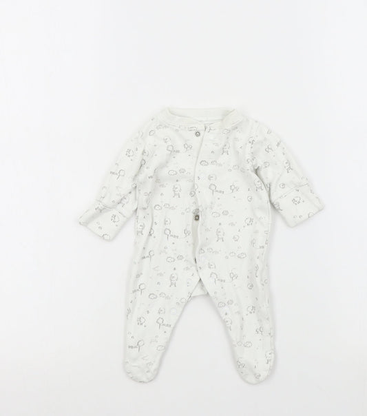 NEXT Baby White Colourblock Babygrow One-Piece Size Newborn