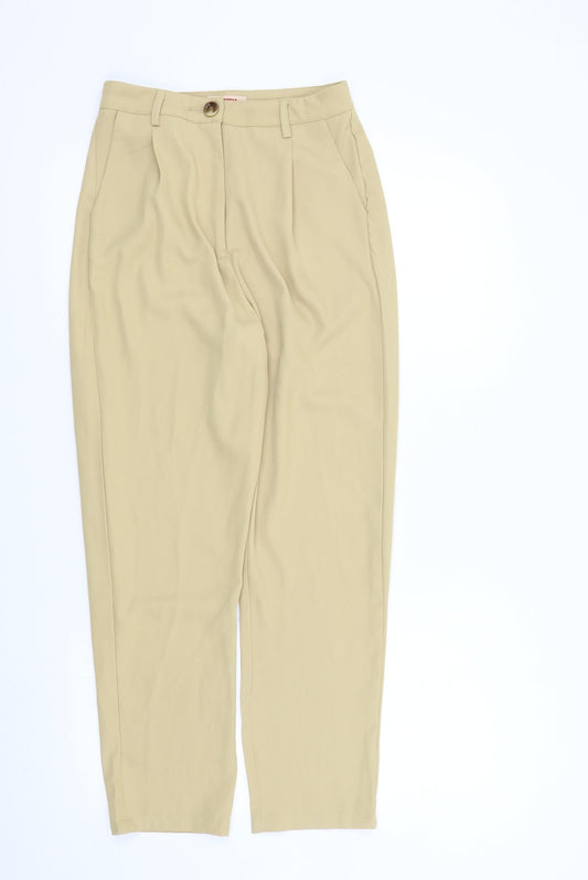 Womens UK Size 8 Misspap Regular Fit Beige Trousers