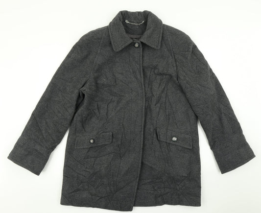 Berkertex Womens Grey Overcoat Coat Size 14