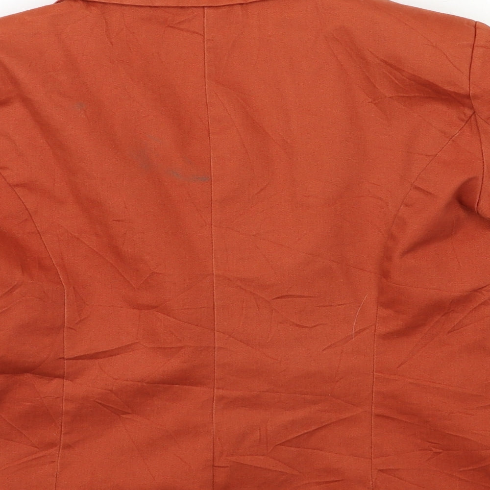 perla nera Womens Orange Jacket Blazer Size L