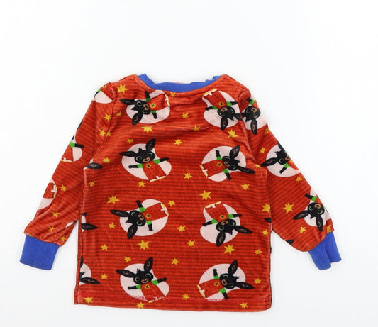 George Boys Red Striped Velour Cami Pyjama Top Size 18-24 Months - Rabbits