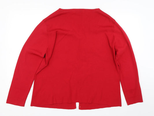 Sky deisgn Womens Red Cardigan Jumper Size 4