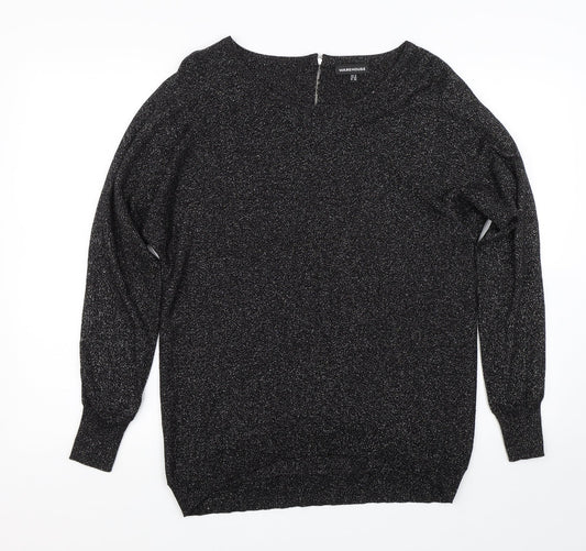 Womens UK Size 8 Warehouse Black Pullover Jumper