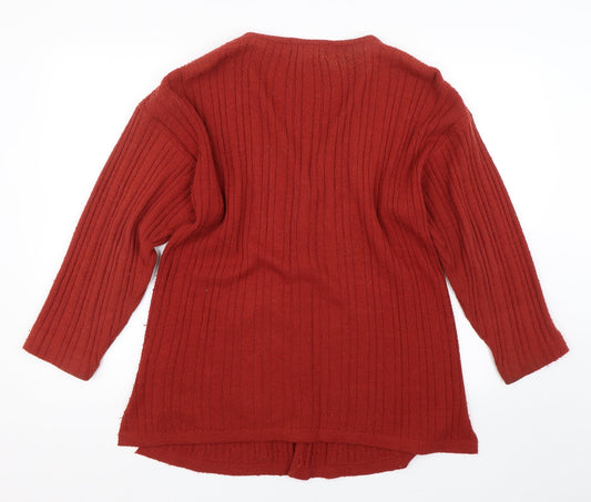 Jumper world Womens Red Cardigan Jumper Size M