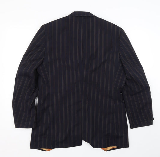 Carnaby Classics Mens Black Striped Jacket Suit Size 40