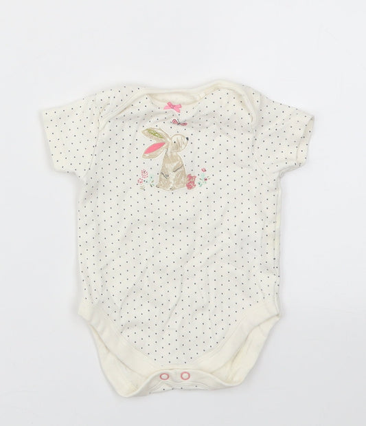 NEXT Girls Ivory Animal Print Babygrow One-Piece Size 0-3 Months