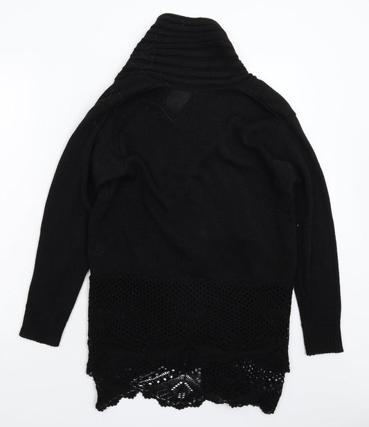 Glimpse Womens Black Knit Cardigan Jumper Size M