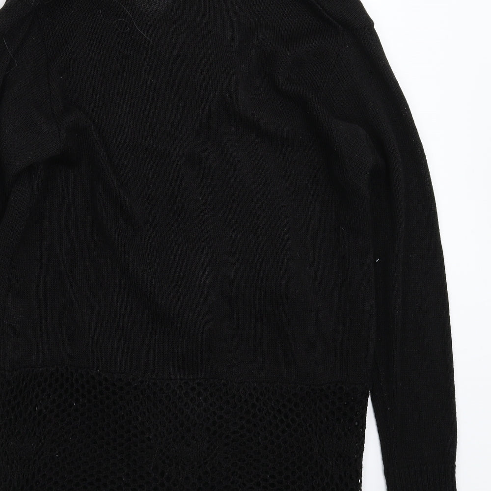 Glimpse Womens Black Knit Cardigan Jumper Size M